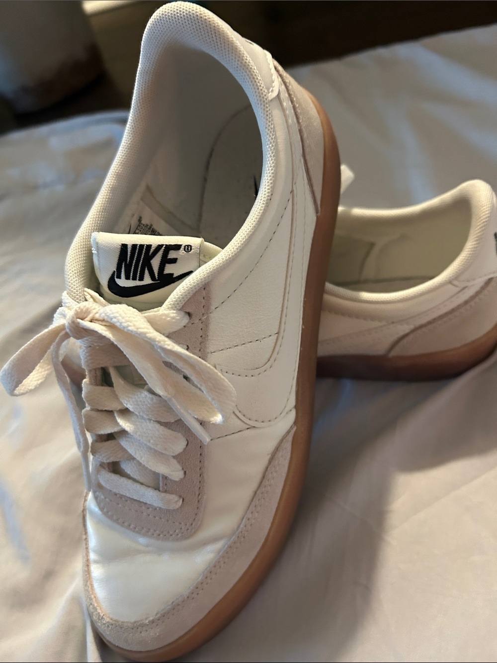 Nike Women’s White & Tan Gum-Soled Sneakers